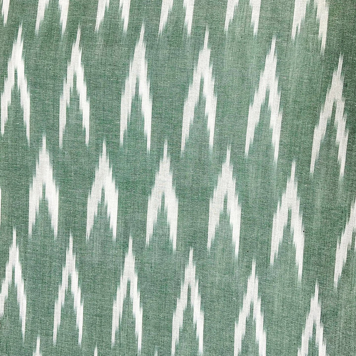 Light Sea Green Shade Ikkat Striped Unstitched Fabric