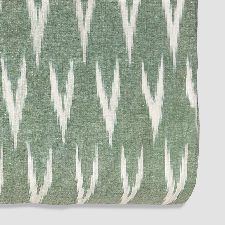 Light Sea Green Shade Ikkat Striped Unstitched Fabric