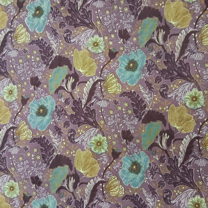 Captivating multi-shade floral print on muslin fabric, perfect for creating elegant and airy garments.