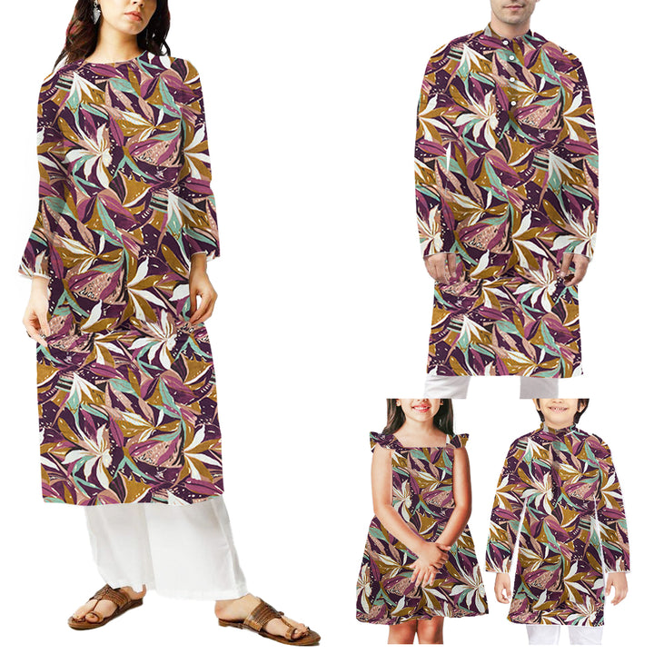 Wine With Multi Shades Florals Printed Chanderi Foil Print Fabric