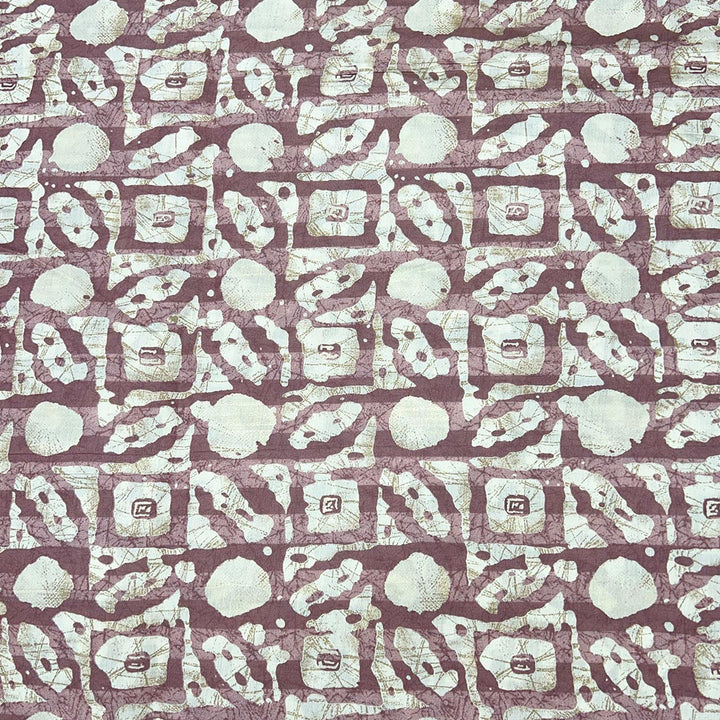 Dusty Pink Geometric Printed Chanderi Foil Print Fabric