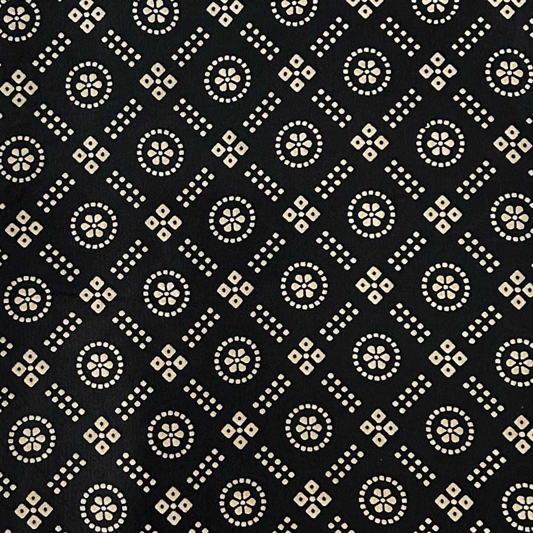 Black Patola Printed Mashru Silk Fabric