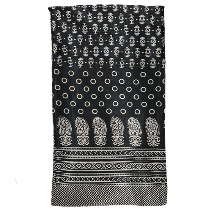 Black Patola Printed Mashru Silk Fabric