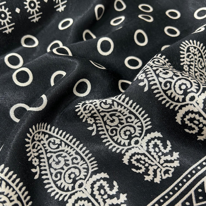 Black Patola Printed Mashru Silk Fabric