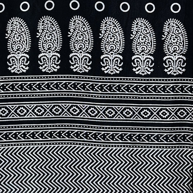 Black Patola Printed Mashru Silk Fabric