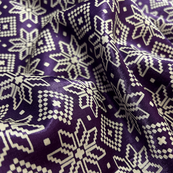 Purple Patola Printed Mashru Silk Fabric