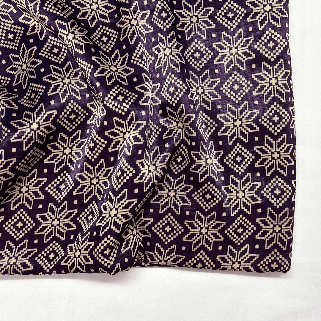 Purple Patola Printed Mashru Silk Fabric