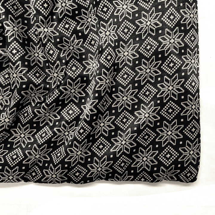 Black Patola Printed Mashru Silk Fabric