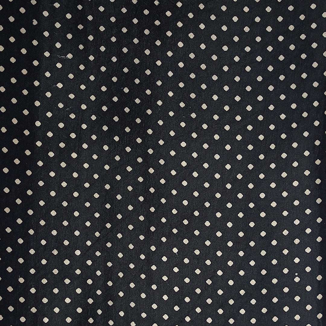 Black Polka Dot Printed Mashru Silk Fabric