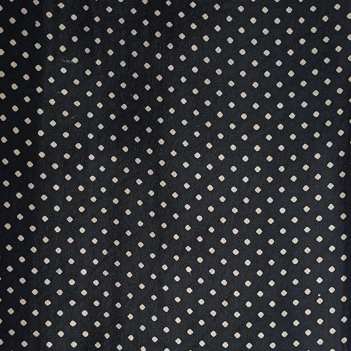 Black Polka Dot Printed Mashru Silk Fabric