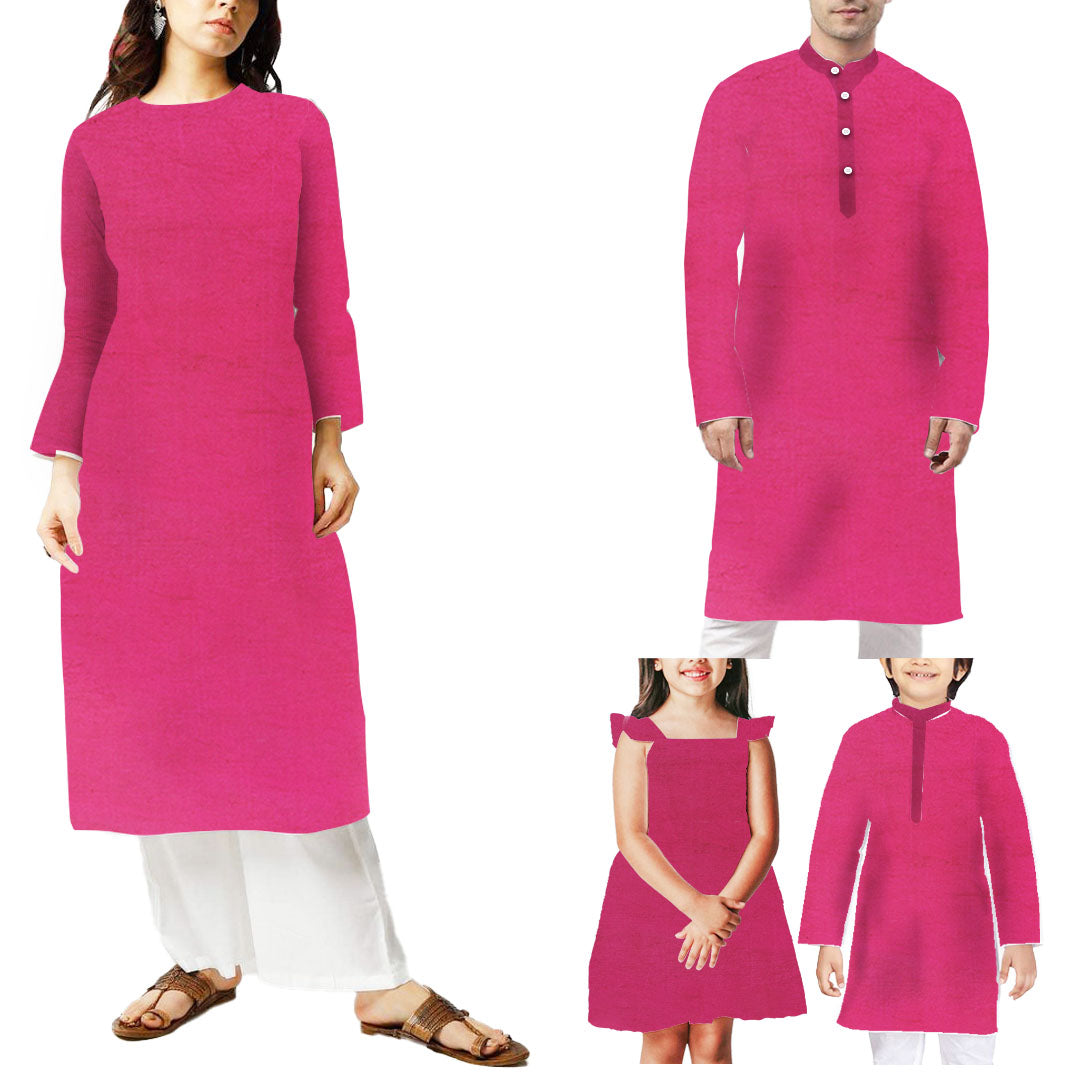 Hot Pink Plain Mashru Silk Fabric