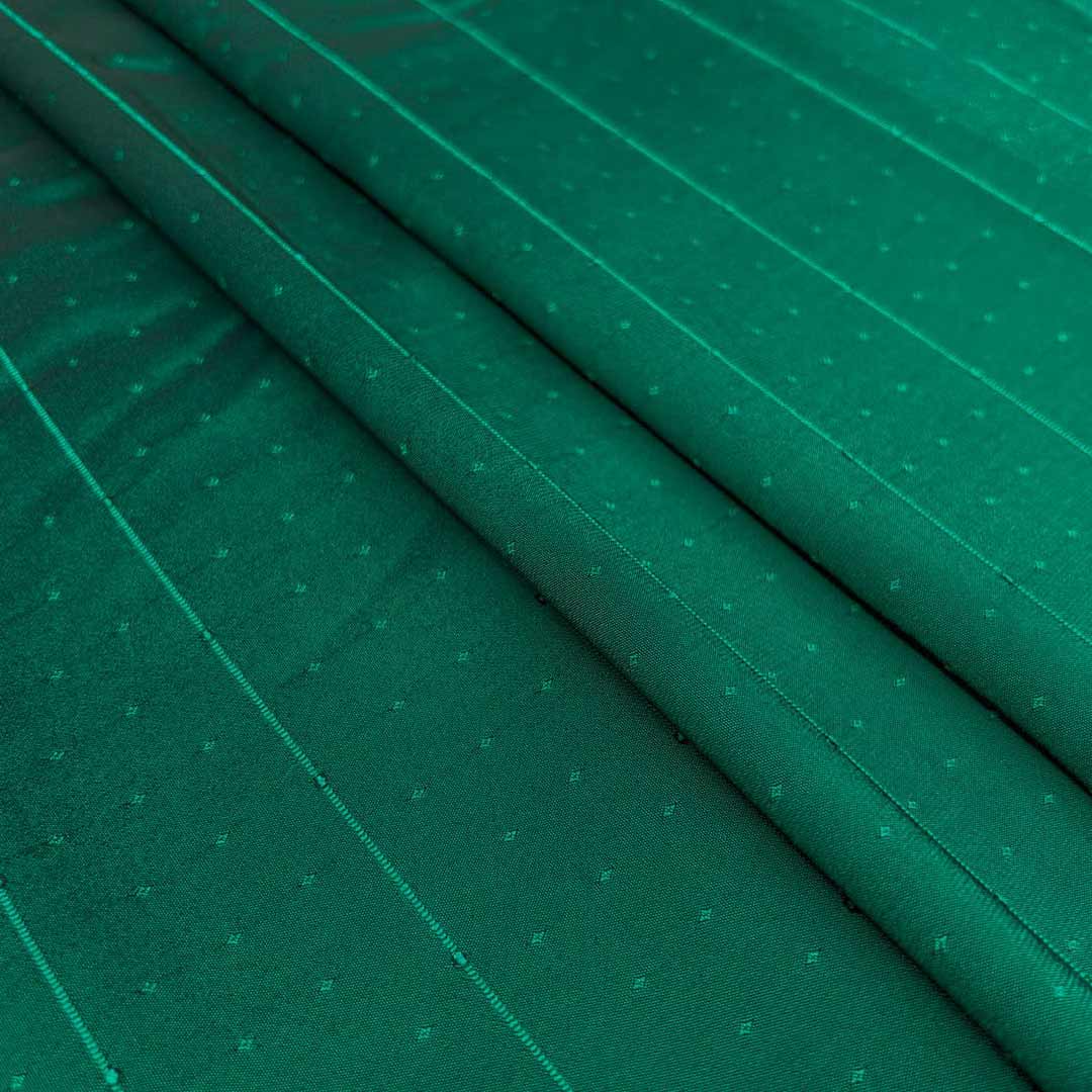 Dark Green Shades Stripes With Butti Rangila Sequence Fabric