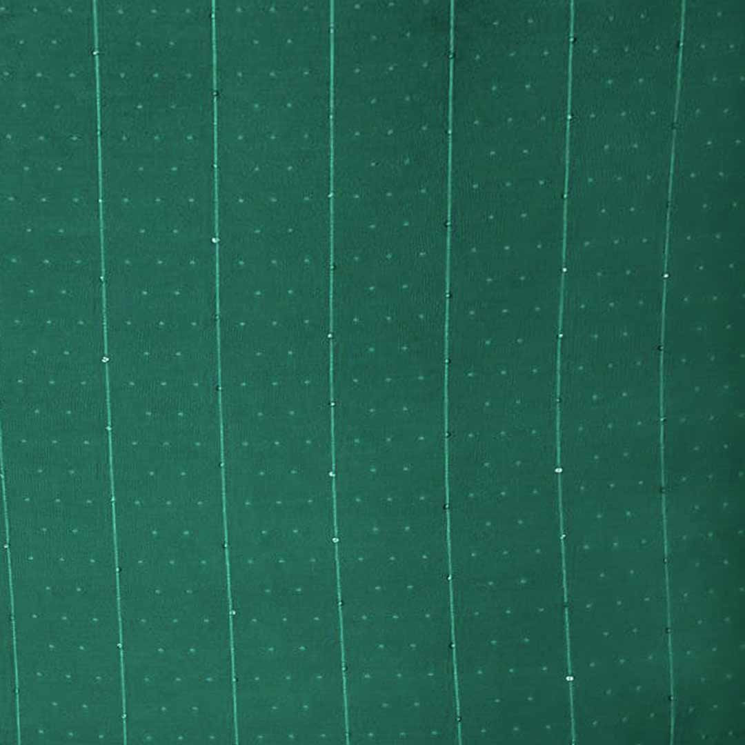 Dark Green Shades Stripes With Butti Rangila Sequence Fabric