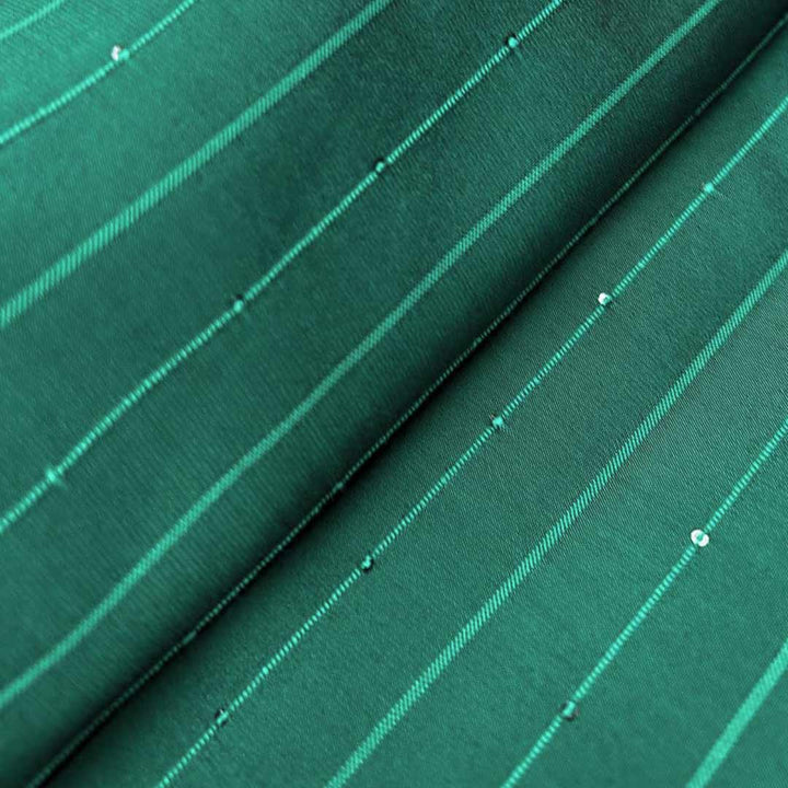 Green Shades Stripes Rangila Sequence Fabric