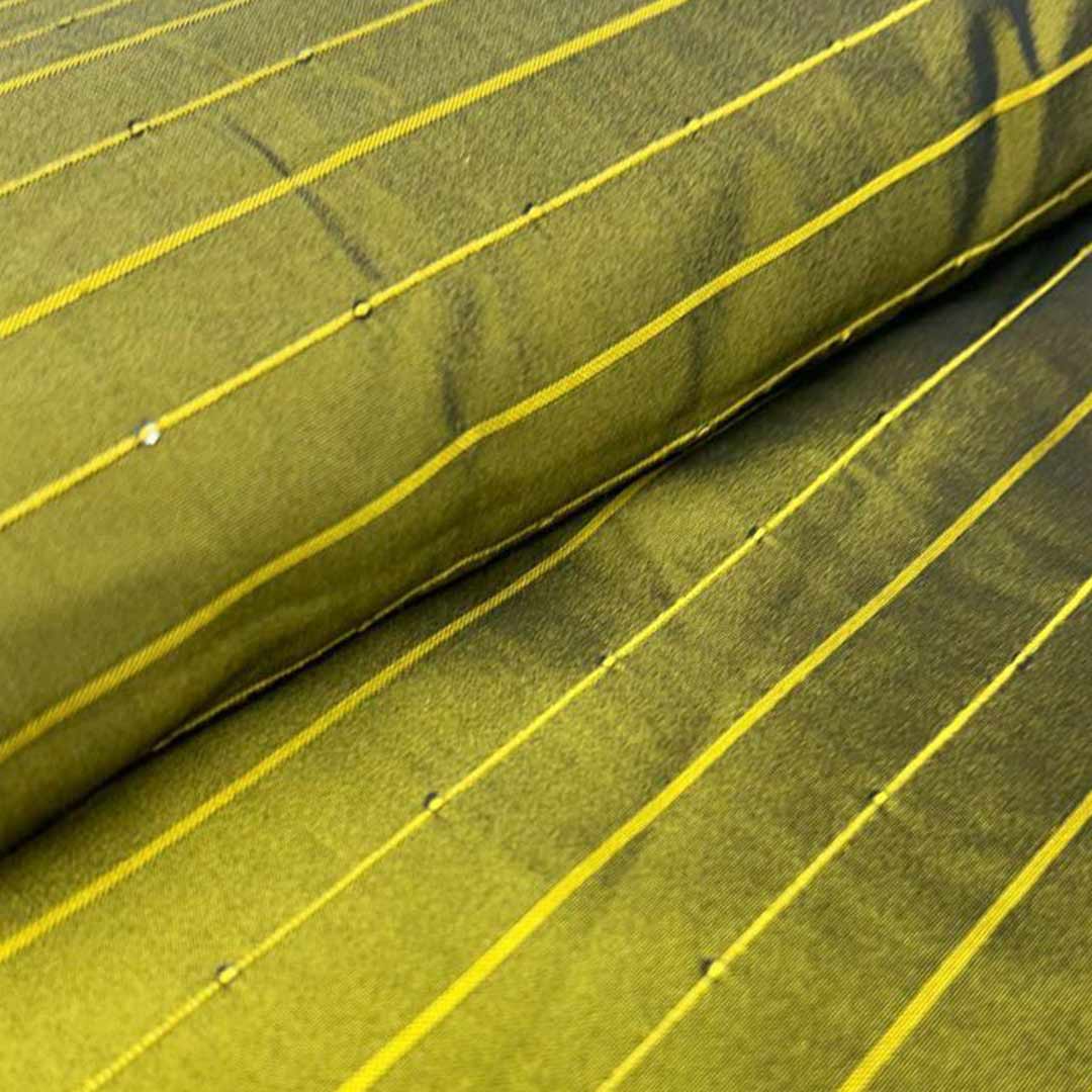 Yellow Shades Stripes Rangila Sequence Fabric