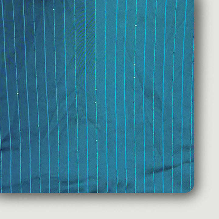 Steel Blue Shades Stripes Rangila Sequence Fabric