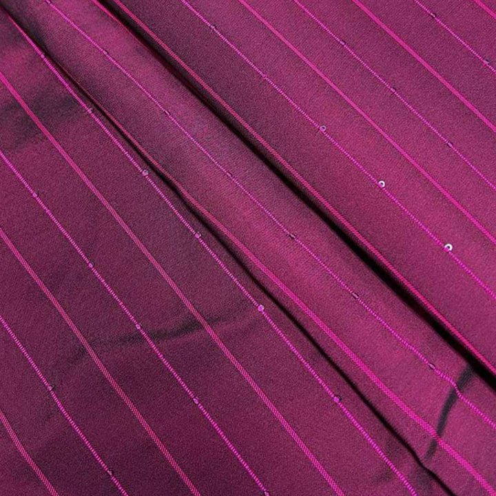 Dark Pink Shades Stripes Rangila Sequence Fabric