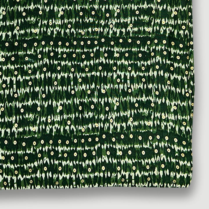 Green Polka Dot Rayon Foil Printed Fabric