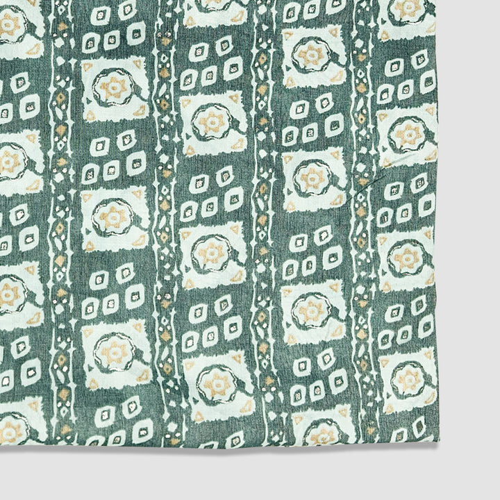 Green Abstract Rayon Capsule Print Fabric