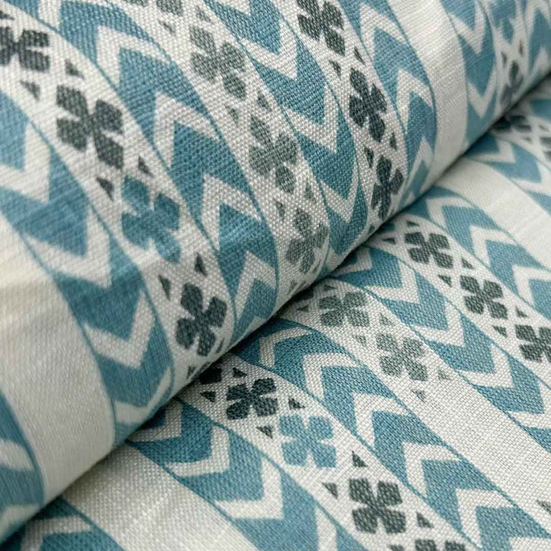 Blue Shade Rayon Capsule Printed Fabric