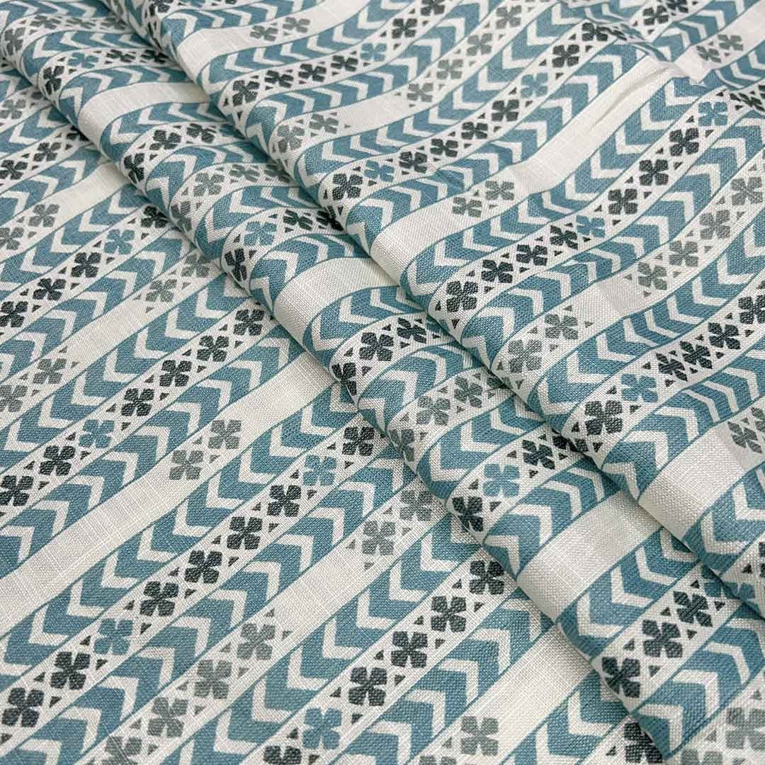 Blue Shade Rayon Capsule Printed Fabric