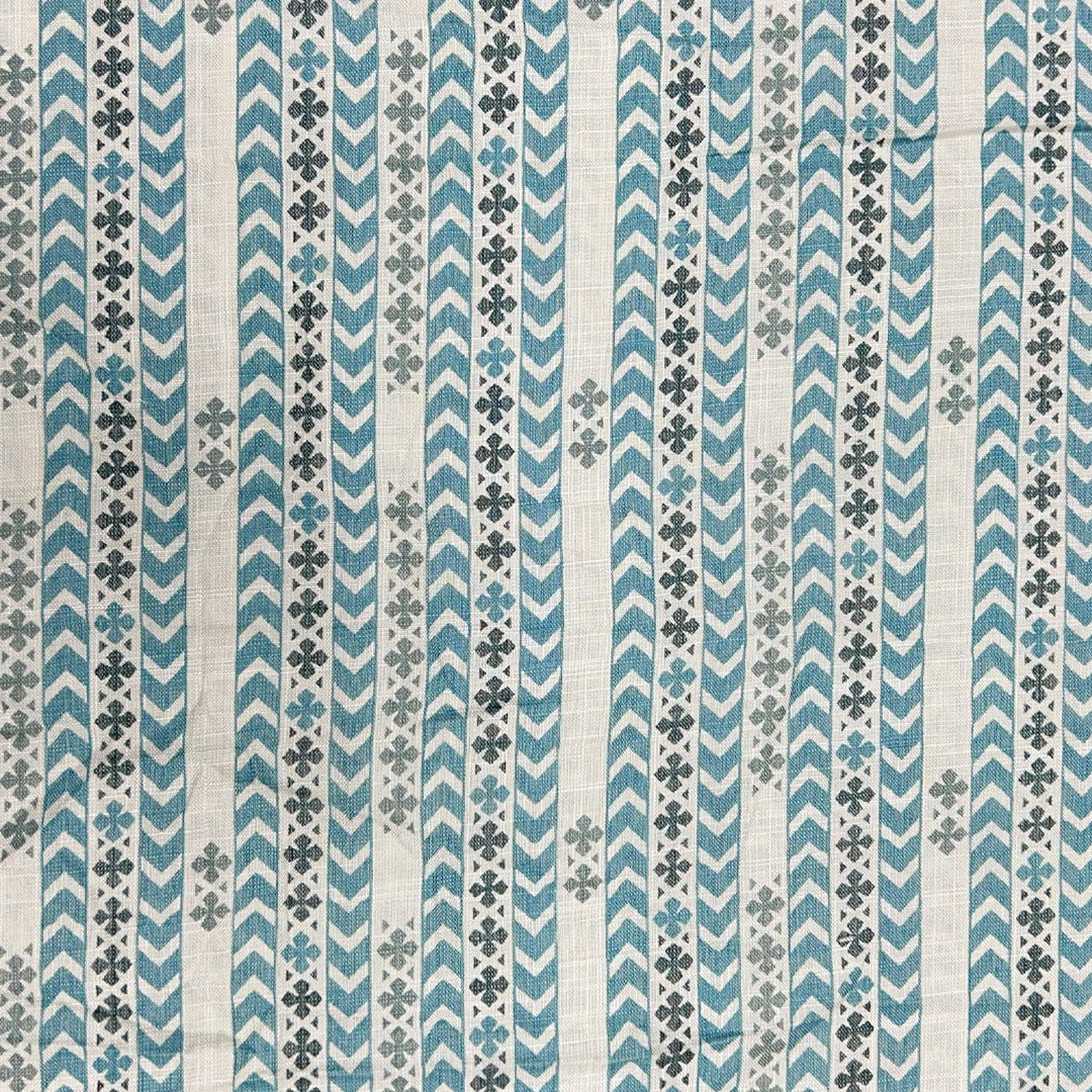 Blue Shade Geometric Printed Rayon Capsule Fabric