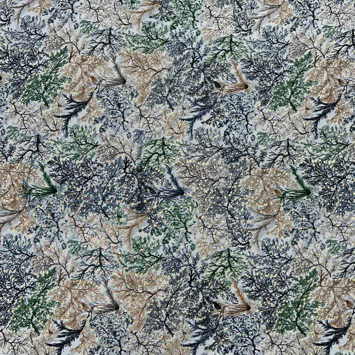 Dark Green Abstract Printed Rayon Foil Fabric