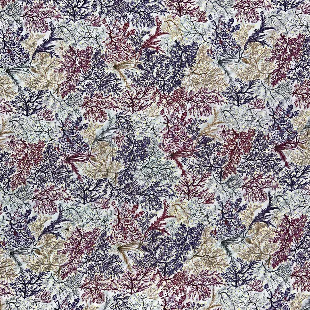 Wine Shade Abstract Printed Rayon Foil Fabric