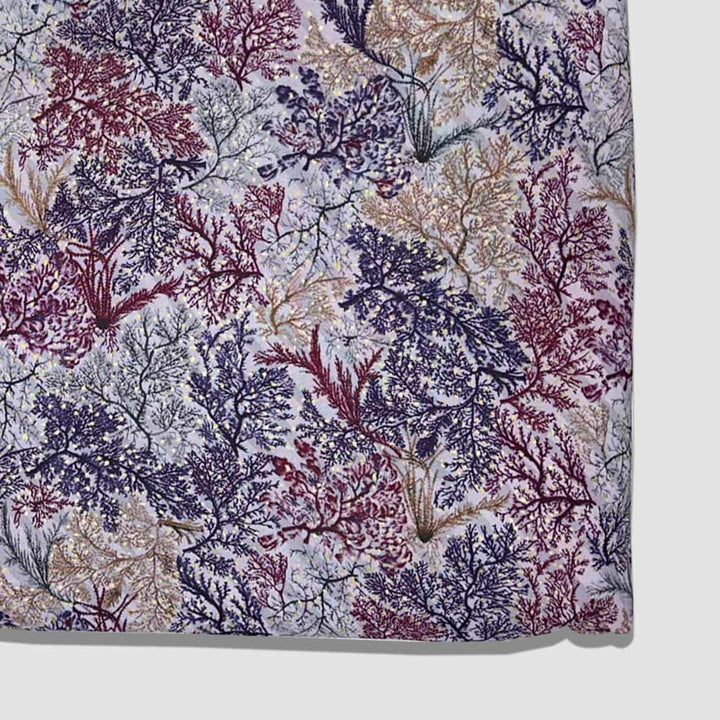 Wine Shade Abstract Printed Rayon Foil Fabric