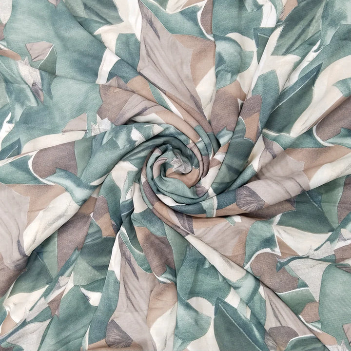 Green Abstract Printed Georgette Fabric