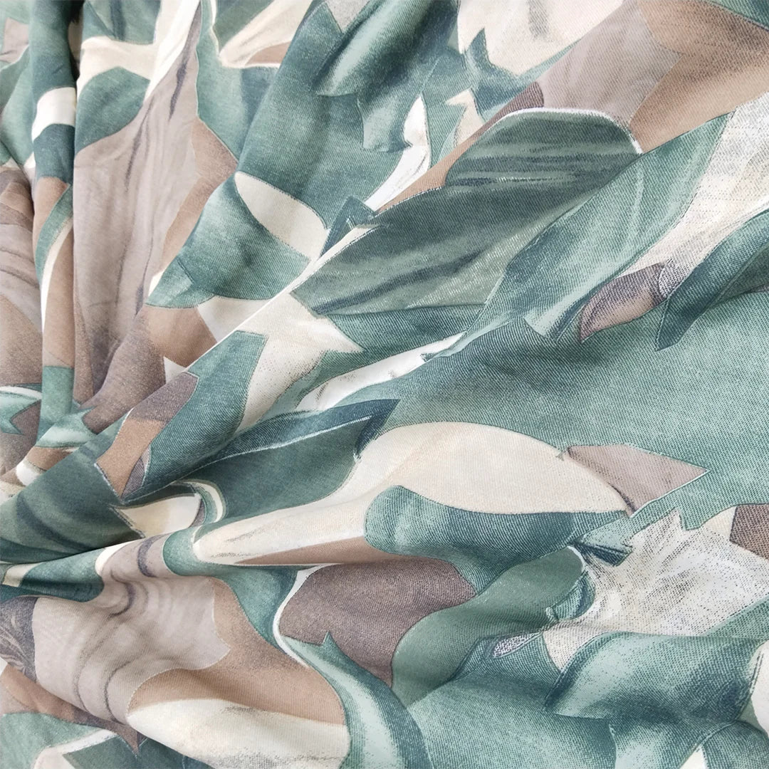 Green Abstract Printed Georgette Fabric