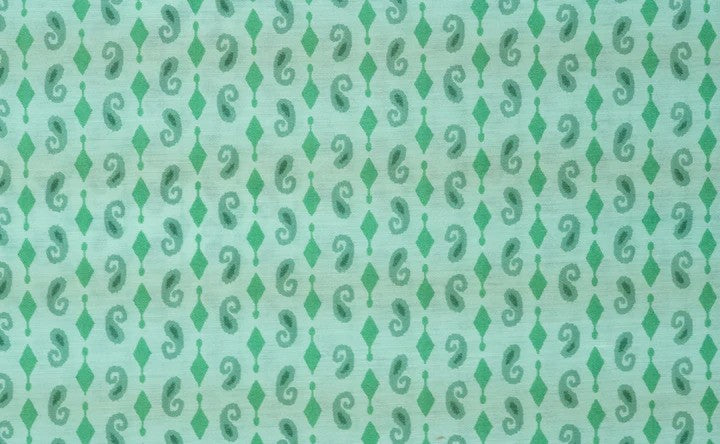 Light Green Paisleys Printed Muslin Print Fabric